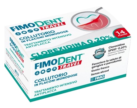 FIMODENT TRAVEL COLLUTORIO CLOREXIDINA SPDD 0,20% 14 FLACONCINI MONODOSE 10 ML - FARMACIA33