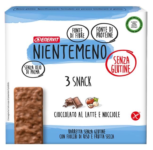 NIENTEMENO BAR CIOCCOLATO AL LATTE NOCCIOLE 3 X 33 G - FARMACIA33