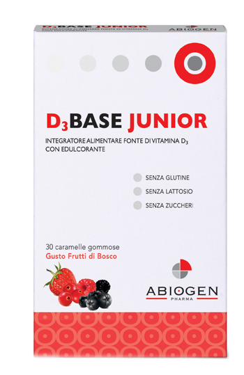 D3BASE JUNIOR 30 CARAMELLE GOMMOSE FRUTTI DI BOSCO - FARMACIA33
