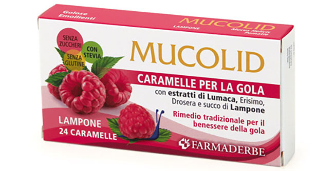 MUCOLID LUMACA & LAMPONE 24 CARAMELLE - FARMACIA33
