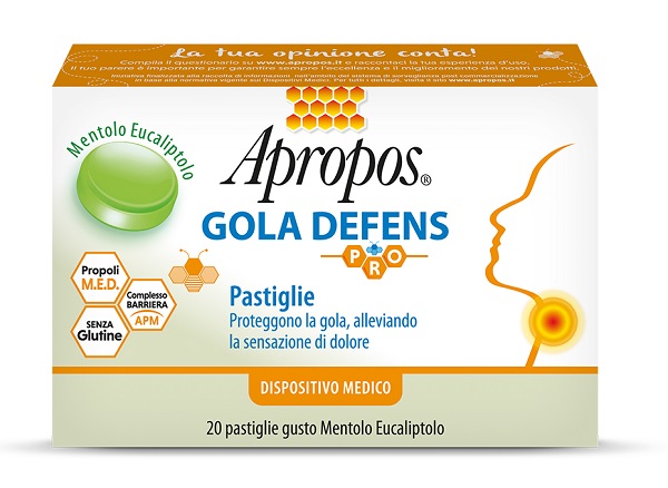 APROPOS GOLA DEFENS PRO 20 PASTIGLIE MENTOLO EUCALIPTO - FARMACIA33