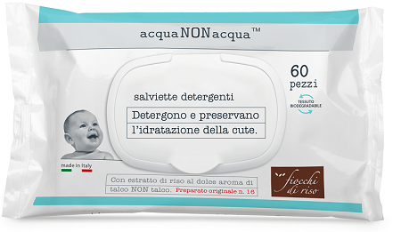 FIOCCHI DI RISO ACQUA NON ACQUA SALVIETTE DETERGENTI 60 PEZZI - FARMACIA33