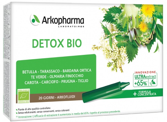 ARKOFLUIDI ULTRA SUONI DETOX BIO 20 FIALE - FARMACIA33