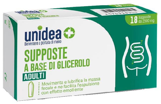UNIDEA SUPPOSTE GLICEROLO 2500MG 18 PEZZI - FARMACIA33