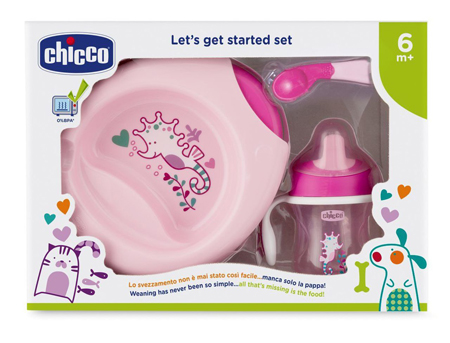CHICCO SET PAPPA 6M+ ROSA CON CUCCHIAIO ROSA - FARMACIA33