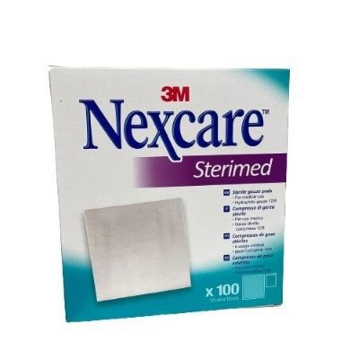 GARZA COMPRESSA NEXCARE STERIMED IN COTONE 20 FILI 18X40CM MULTILINGUAL 12 PEZZI - FARMACIA33