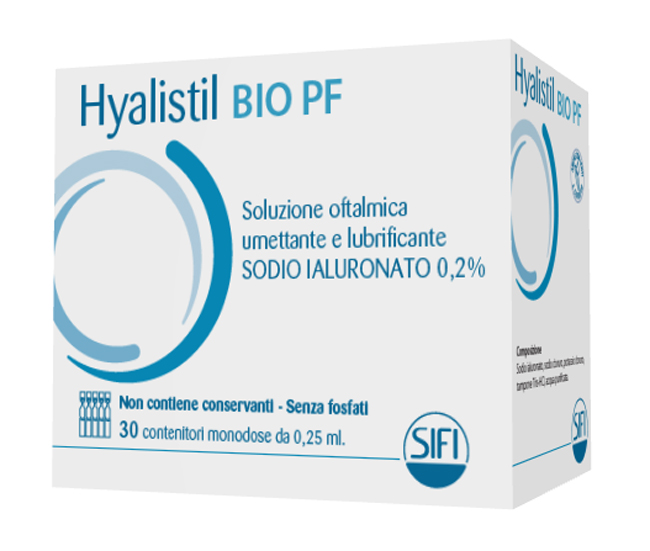 HYALISTIL BIO PF SOLUZIONE OFTALMICA PHOSPHATE FREE MONODOSE A BASE DI ACIDO IALURONICO 0,2% 30 FLACONCINI 0,25 ML - FARMACIA33