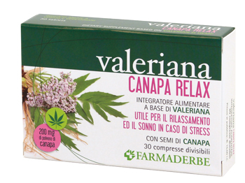 VALERIANA CANAPA RELAX 30 COMPRESSE DIVISIBILI - FARMACIA33