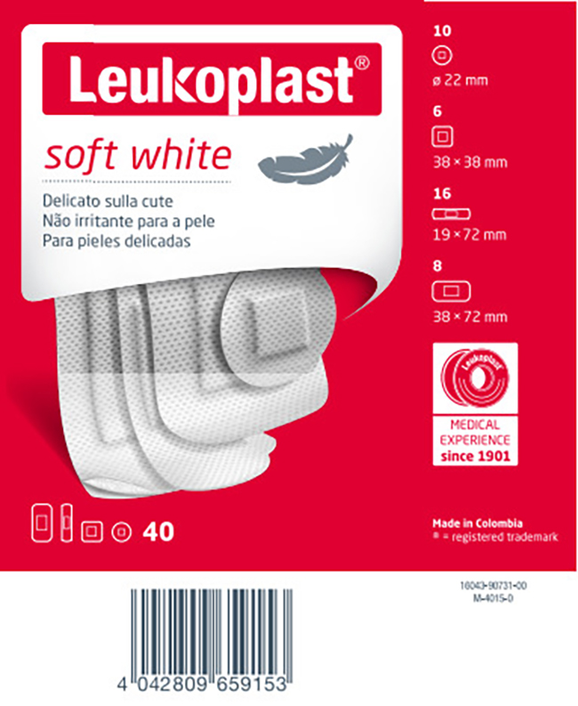 LEUKOPLAST SOFT WHITE 40 PEZZI ASSORTITI - FARMACIA33