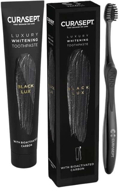 CURASEPT BLACK LUXURY WHITENING DENTIFRICIO 75 ML + SPAZZOLINO - FARMACIA33