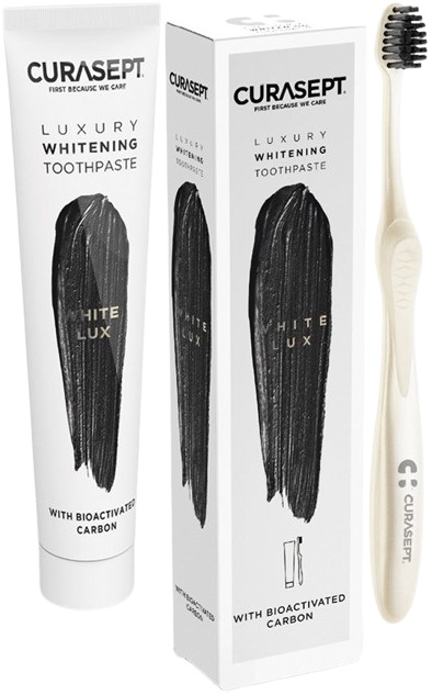 CURASEPT WHITE LUXURY WHITENING DENTIFRICIO 75 ML + SPAZZOLINO - FARMACIA33