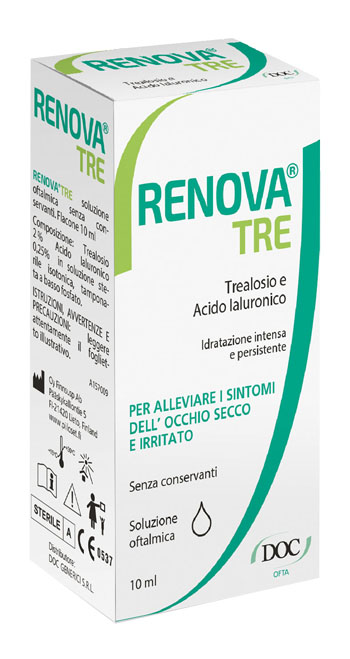 RENOVA TRE COLLIRIO A BASE DI TREALOSIO E ACIDO IALURONICO 10 ML SENZA CONSERVANTI - FARMACIA33