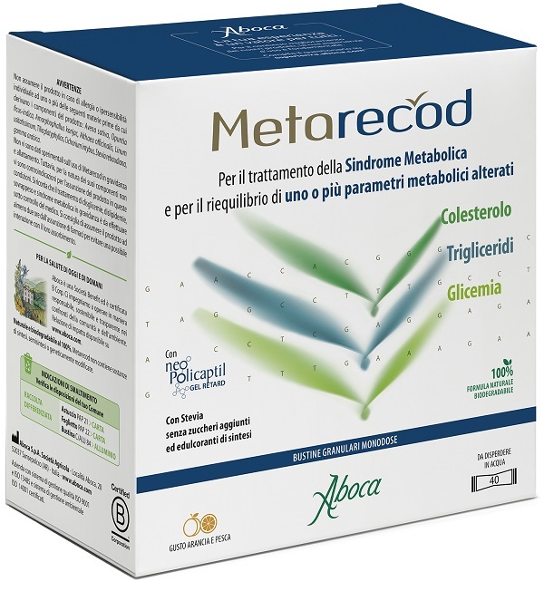 METARECOD 40 BUSTINE GRANULARI X 2,5G GUSTO ARANCIA E PESCA - FARMACIA33