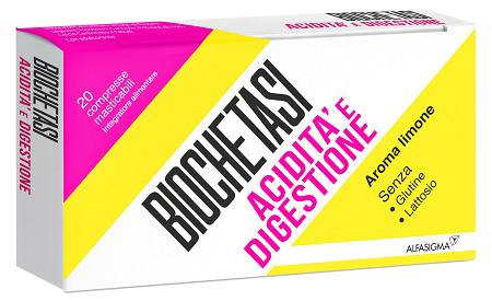 BIOCHETASI ACIDITA' E DIGESTIONE 20 COMPRESSE MASTICABILI AROMA LIMONE - FARMACIA33
