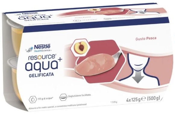 RESOURCE AQUA ACQUA GELIFICATA+PEACH CUP 6 4X125 G - FARMACIA33