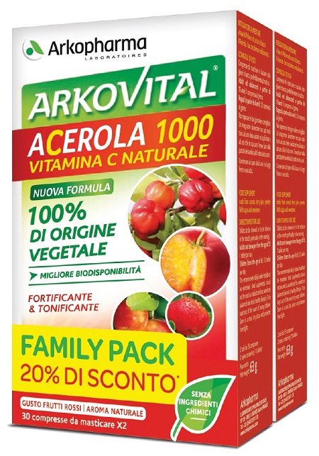 ARKOVITAL ACEROLA 1000 PACK FAMILY 60 COMPRESSE - FARMACIA33