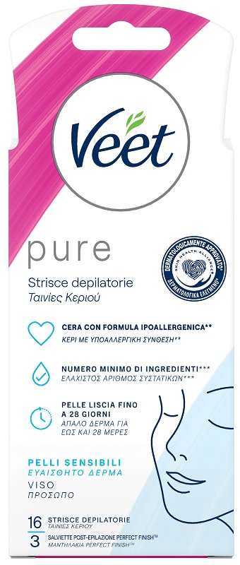 VEET STRISCE VISO IPOALLERGENICHE 16 PEZZI - FARMACIA33