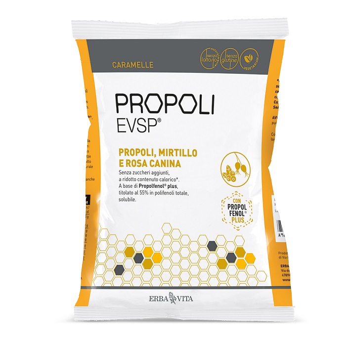 PROPOLI EVSP CARAMELLE PROPOLI MIRTILLO ROSA CANINA 65 G - FARMACIA33