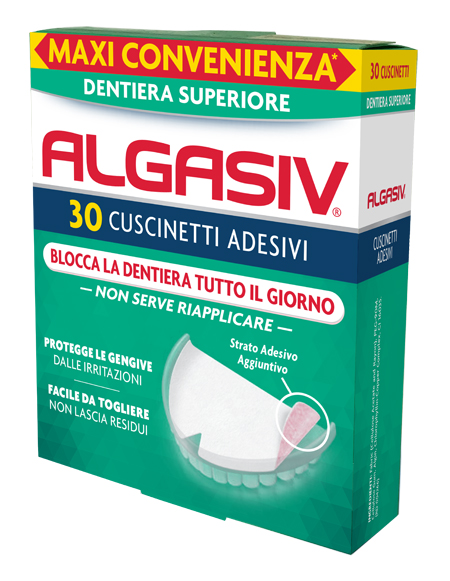 ALGASIV ADESIVO PER PROTESI DENTARIA SUPERIORE 30 PEZZI - FARMACIA33