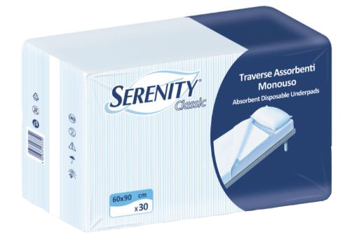 TRAVERSA SALVAMATERASSO PER INCONTINENZA SERENITY RELAX 60X90 CM 30 PEZZI - FARMACIA33