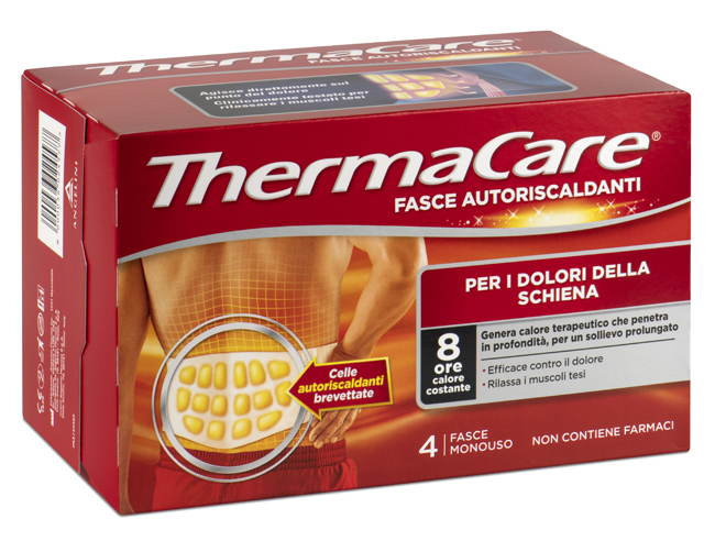 FASCIA AUTORISCALDANTE A CALORE TERAPEUTICO THERMACARE SCHIENA 4 PEZZI - FARMACIA33