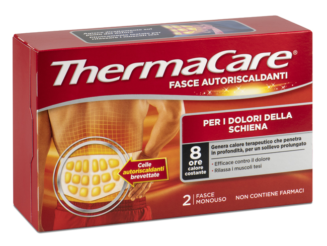 FASCIA AUTORISCALDANTE A CALORE TERAPEUTICO THERMACARE SCHIENA 2 PEZZI - FARMACIA33