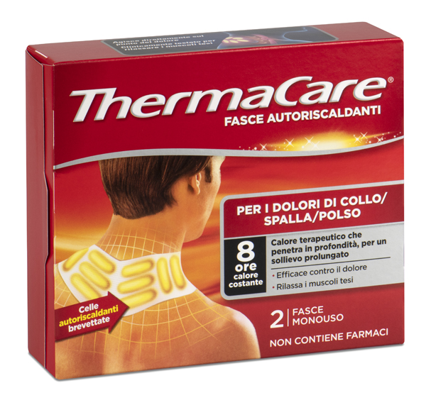 FASCE AUTORISCALDANTI A CALORE TERAPEUTICO THERMACARE COLLO/SPALLA/POLSO 2 PEZZI - FARMACIA33