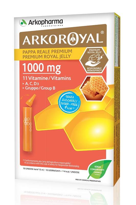 ARKOROYAL PAPPA REALE 1000 MG + VITAMNIE SENZA ZUCCHERO 10 FIALE - FARMACIA33