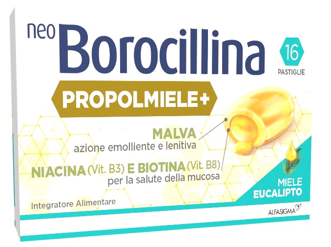 NEOBOROCILLINA PROPOLMIELE+ MIELE/EUCALIPTO 16 PASTIGLIE - FARMACIA33