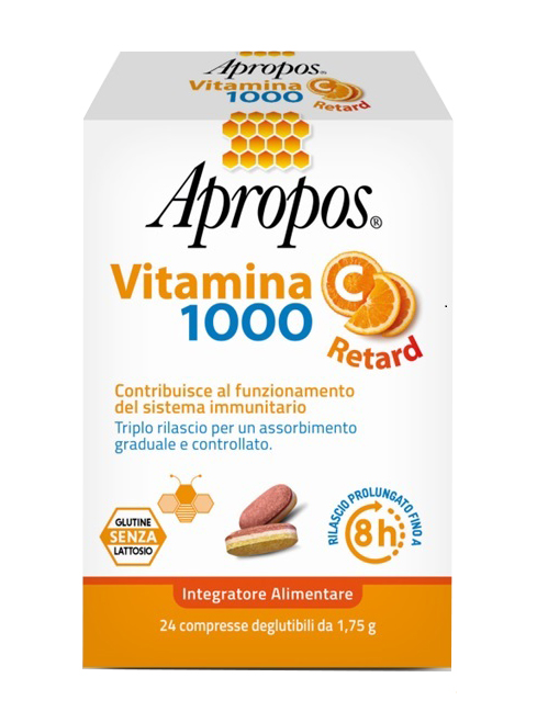 APROPOS VITAMINA C 1000 A RILASCIO PROLUNGATO 24 COMPRESSE DEGLUTIBILI - FARMACIA33