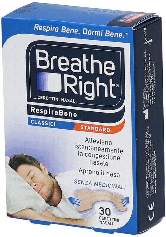 CEROTTI NASALI BREATHE RIGHT CLASSICI 30 PEZZI - FARMACIA33