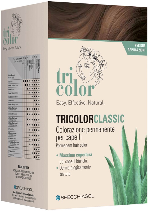 TRICOLOR CLASSIC 4 CASTANO 2 TUBI 50 ML + 2 SHAKER 50 ML + 4 BUSTINE 8 ML - FARMACIA33
