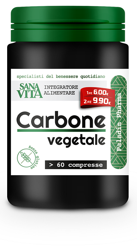 SANAVITA CARBONE VEGETALE 60 COMPRESSE - FARMACIA33