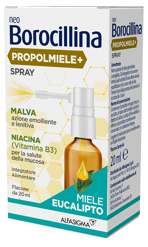 NEOBOROCILLINA PROPOLMIELE+ SPRAY MIELE EUCALIPTO 20 ML - FARMACIA33