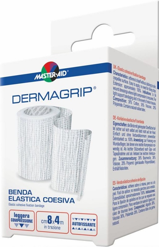 BENDA MASTER-AID DERMAGRIP COESIVA M 4X12 CM 1 PEZZO - FARMACIA33