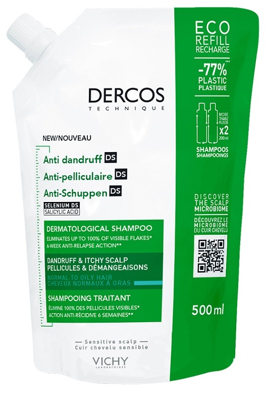 DERCOS ECO RICARICA SHAMPOO ANTI FORFORA 500 ML - FARMACIA33