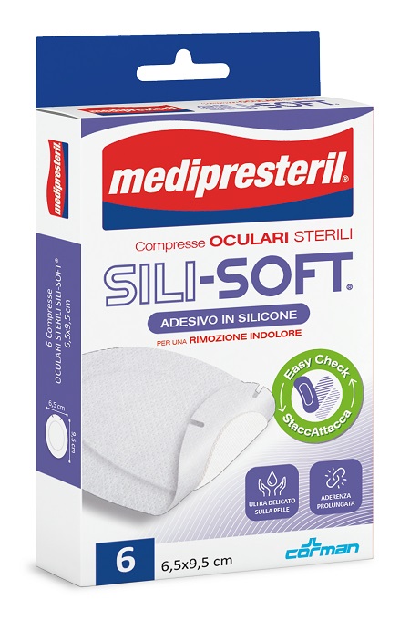 MEDIPRESTERIL COMPRESSA OCULARE ADESIVE WHITE SILICON 6 PEZZI - FARMACIA33
