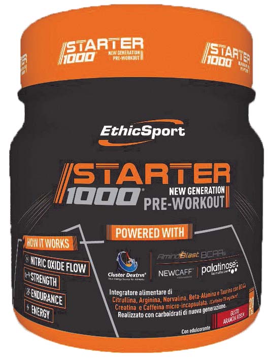 STARTER 1000 NEW GENERATION PRE WORKOUT GUSTO ARANCIA ROSSA 400 G - FARMACIA33