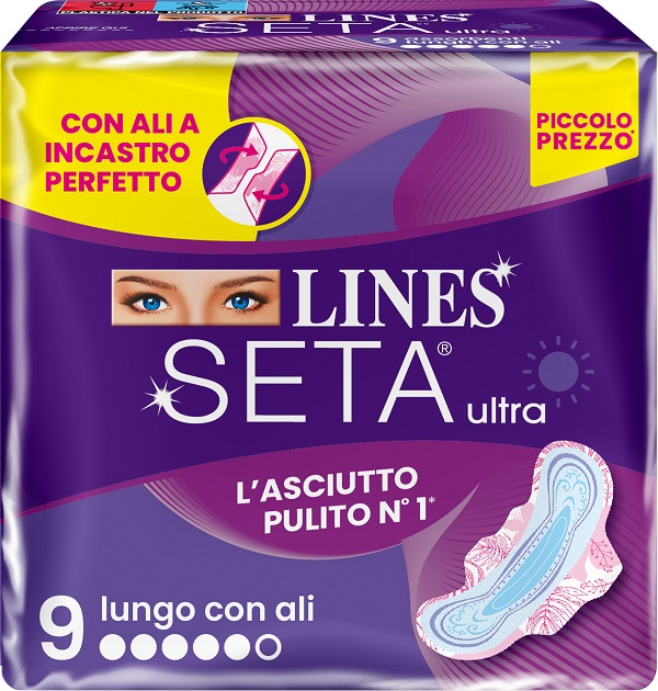 LINES SETA ULTRA ASSORBENTI LUNGO ALI DWCT 9 PEZZI - FARMACIA33