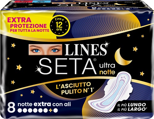 LINES SETA ULTRA ASSORBENTI NOTTE 8 PEZZI - FARMACIA33