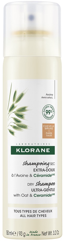 KLORANE SHAMPOO SECCO EXTRA DELICATO AVENA&CERAMIDE CAPELLI SCURI 150 ML - FARMACIA33