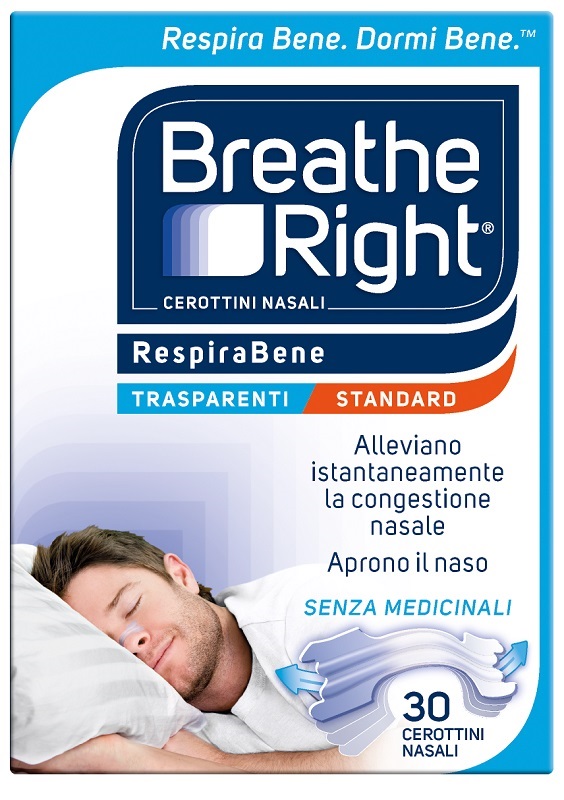 CEROTTI NASALI BREATHE RIGHT TRASPARENTI 30 PEZZI - FARMACIA33