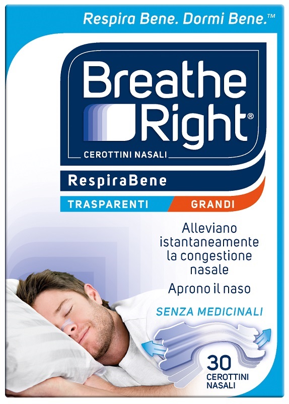 CEROTTI NASALI BREATHE RIGHT TRASPARENTI GRANDI 30 PEZZI - FARMACIA33