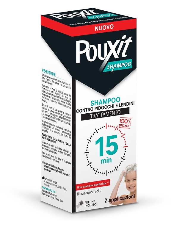SHAMPOO CONTRO PIDOCCHI E LENDINI POUXIT TRATTAMENTO CON PETTINE INCLUSO 200 ML - FARMACIA33