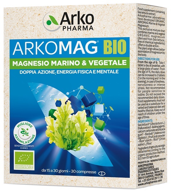 ARKOMAG BIO MAGNESIO MARINO & VEGETALE 30 COMPRESSE - FARMACIA33