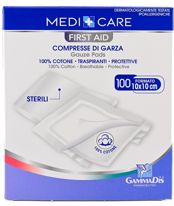 GARZA MEDICARE COTONE 10X10 CM 100 PEZZI - FARMACIA33