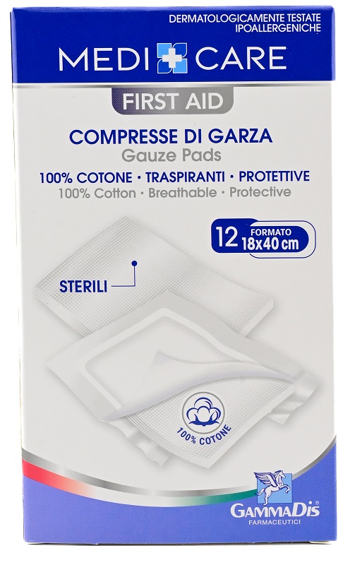 GARZA MEDICARE COTONE 18X40 CM 12 PEZZI - FARMACIA33