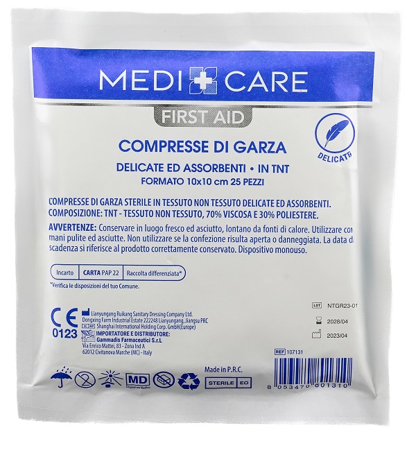 GARZA MEDICARE TNT 10X10 CM 25 PEZZI - FARMACIA33