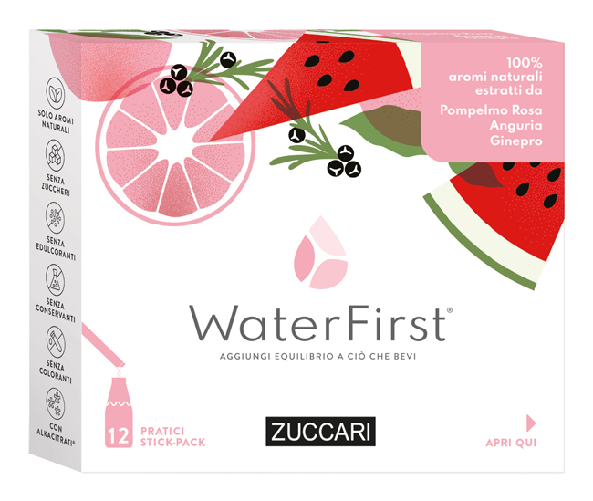 WATER FIRST POMPELMO ROSA-ANGURIA-GINEPRO 12 STICK PACK - FARMACIA33
