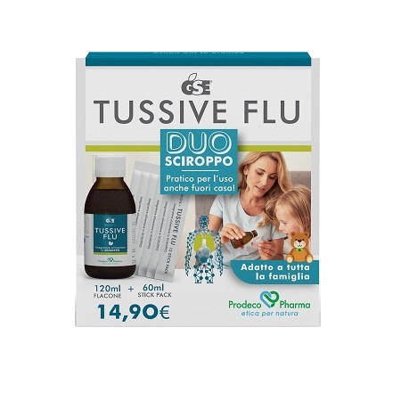 GSE TUSSIVE FLU DUO FLACONE+6 STICK PACK MONODOSE - FARMACIA33